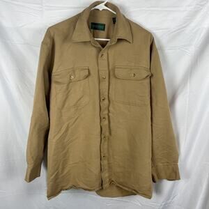 Harve Benard Mens M Long Sleeve Button Down Shirt Heavy Oxford Pockets Rayon